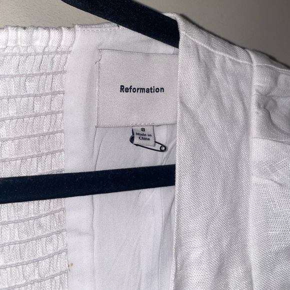 Reformation Coucou Linen Midi Dress in White - Picture 13 of 16